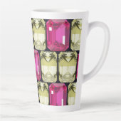 fancy patroon van vierkante edelstenen latte mok (Rechts)