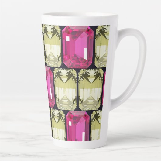 fancy patroon van vierkante edelstenen latte mok (Rechts)