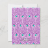 Fancy Peacock Feathers Birthday Party Celebration Kaart (Achterkant)