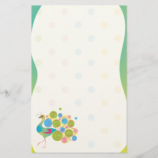 Fancy peacock Stationery Briefpapier (Voorkant)