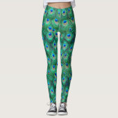 Fancy Peacock-ventilatoren All-Over-Print Leggings (Voorkant)