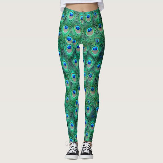 Fancy Peacock-ventilatoren All-Over-Print Leggings (Voorkant)