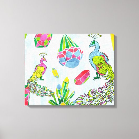 Fancy Peacocks Canvas Afdruk (Voorkant)