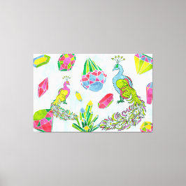 Fancy Peacocks Canvas Afdruk