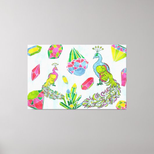 Fancy Peacocks Canvas Afdruk (Voorkant)