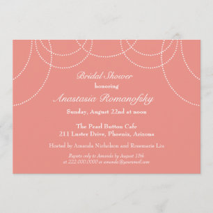 Fancy Pearls Bridal Shower-uitnodiging Kaart