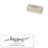 Fancy penseelscript Adres Wood Art Stamp Rubberstempel (Gestempeld)