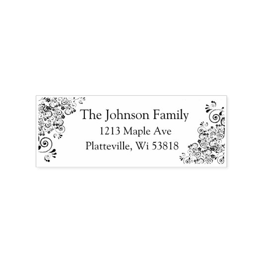 Fancy persoonlijk familieadres rubberstempel (Gestempeld)