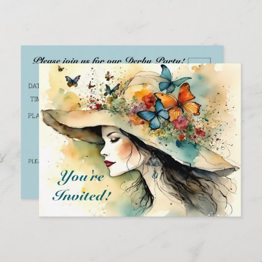 FANCY PET DERBY PARTY UITNODIGING (Voorkant / Achterkant)