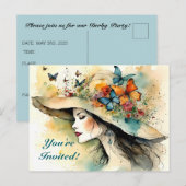 FANCY PET DERBY PARTY UITNODIGING BRIEFKAART (Voorkant / Achterkant)