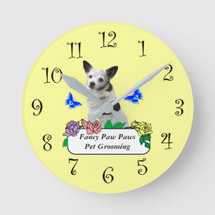 Fancy Pet Grooming Or Veterinarian Clock Ronde Klok