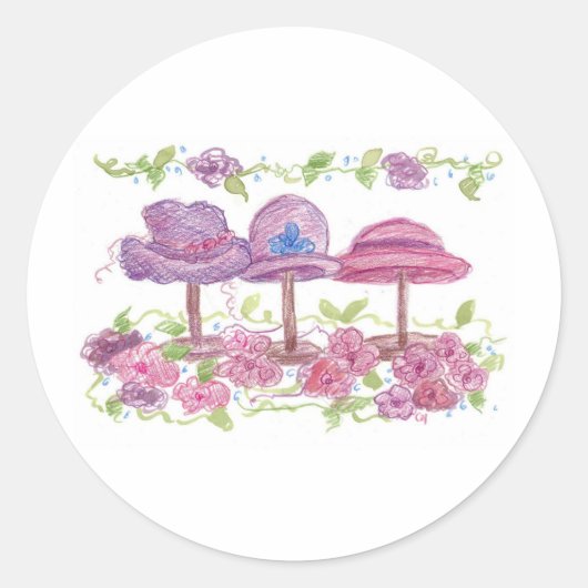 Fancy Petten en bloemen Ronde Sticker (Voorkant)