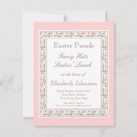 Fancy Petten en bonnets Brunch Pasen Kaart (Achterkant)