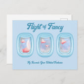 Fancy-Pigs vliegen voorbij Vliegtuigraam P Briefkaart (Voorkant / Achterkant)