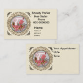 Fancy Pink Roses Beautician Afsprakenkaartje (Voorkant / Achterkant)