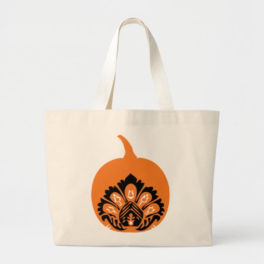 Fancy Pompoen Tote Grote Tote Bag (Voorkant)