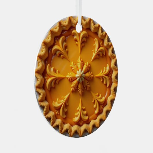 Fancy pompoentaart gepersonaliseerde kerst metalen ornament (Voorkant Rechts)