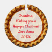 Fancy pompoentaart gepersonaliseerde kerst metalen ornament (Achterkant)