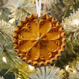 Fancy pompoentaart gepersonaliseerde kerst metalen ornament