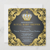Fancy Prince Baby shower Baby Blauw Kaart (Achterkant)