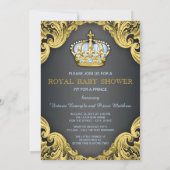 Fancy Prince Baby shower Baby Blauw Kaart (Achterkant)
