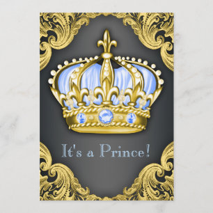 Fancy Prince Baby shower Baby Blauw Kaart