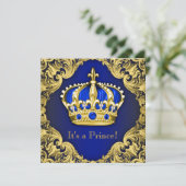 Fancy Prince Baby shower Blue Kaart (Staand voorkant)
