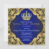 Fancy Prince Baby shower Blue Kaart (Achterkant)