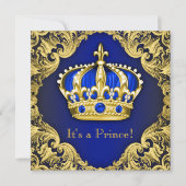Fancy Prince Baby shower Blue Kaart (Voorkant)