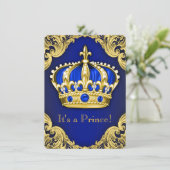Fancy Prince Baby shower Blue Kaart (Staand voorkant)