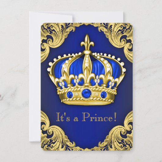 Fancy Prince Baby shower Blue Kaart (Voorkant)