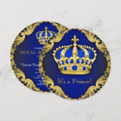 Fancy Prince Baby shower Blue Kaart (Voorkant / Achterkant)
