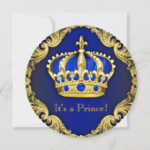 Fancy Prince Baby shower Blue Kaart (Voorkant)