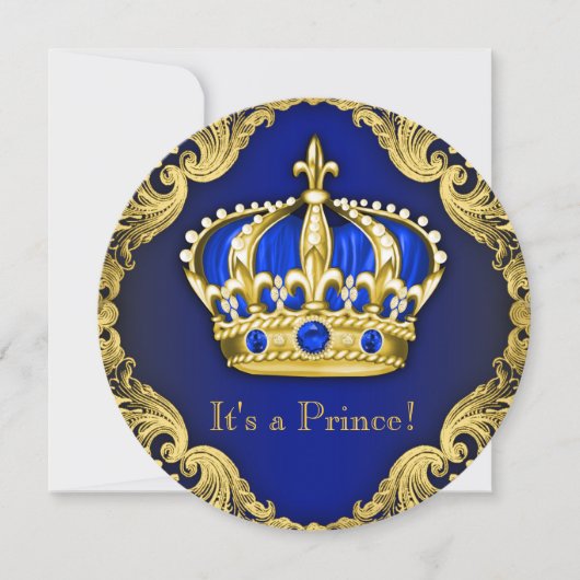 Fancy Prince Baby shower Blue Kaart (Voorkant)