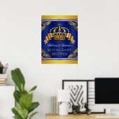 Fancy Prince Baby Shower Borden Poster (Thuiskantoor)