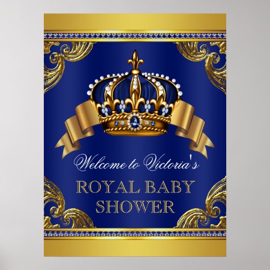 Fancy Prince Baby Shower Borden Poster (Voorkant)
