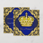 Fancy Prince Baby shower Kaart (Voorkant / Achterkant)