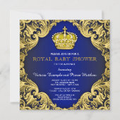 Fancy Prince Baby shower Kaart (Achterkant)