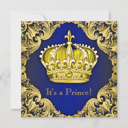 Fancy Prince Baby shower Kaart (Voorkant)