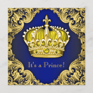 Fancy Prince Baby shower Kaart