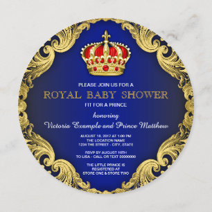 Fancy Prince Baby Shower Koningsblauw Kaart