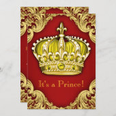 Fancy Prince Baby shower Red Kaart (Voorkant / Achterkant)