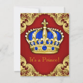 Fancy Prince Baby shower Red Kaart (Voorkant)