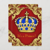Fancy Prince Baby shower Red Kaart (Voorkant / Achterkant)