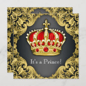 Fancy Prince Baby shower Regal Red Kaart (Voorkant / Achterkant)