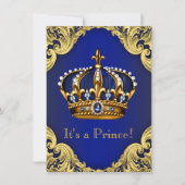 Fancy Prince Baby Shower-uitnodigingen Kaart (Voorkant)