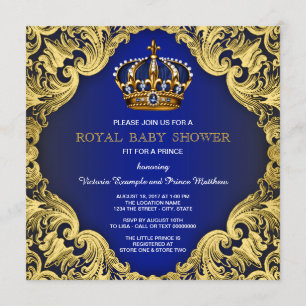 Fancy Prince Boy Baby Shower-uitnodigingen Kaart