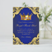 Fancy Prince verjaardagsfeest bedankkaarten Bedankkaart (Staand voorkant)