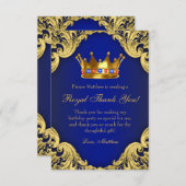 Fancy Prince verjaardagsfeest bedankkaarten Bedankkaart (Voorkant / Achterkant)