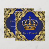 Fancy Prins Boy Baby Shower Uitnodigingen (Voorkant / Achterkant)